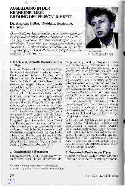 Vorschauseite 1: Ausbildung in der Krankenpflege - Bildung der Persönlichkeit
