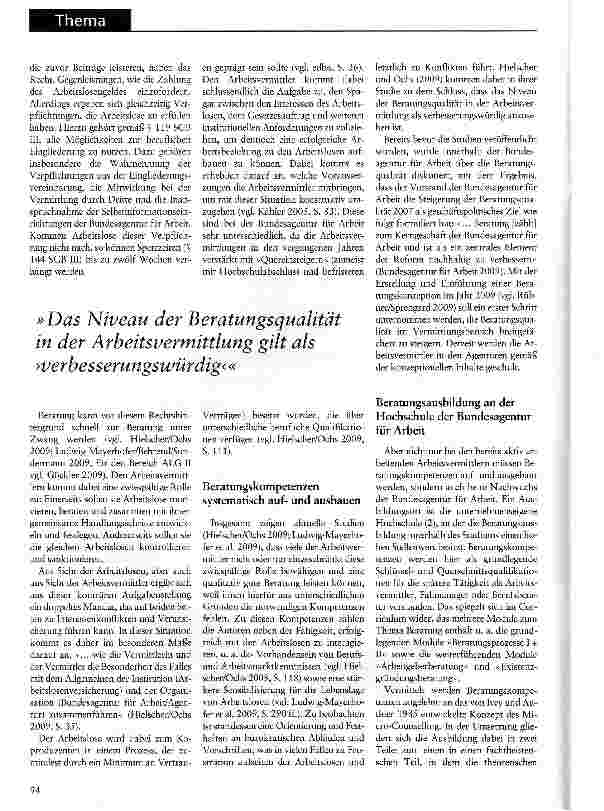 Vorschauseite 2: Beratung als AuftragDie Bundesagentur für Arbeit im Spagat zwischen Fördern und Fordern