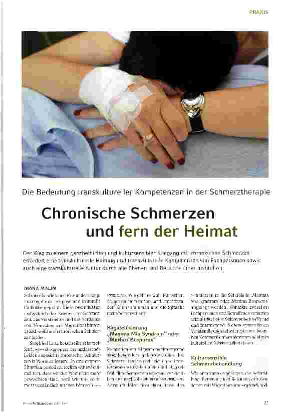 Vorschauseite 1: Chronische Schmerzen und fern der Heimat