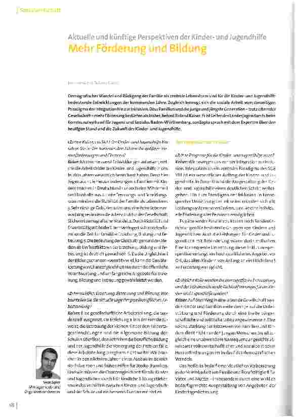 Vorschauseite 1: Mehr Förderung und Bildung