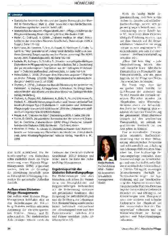 Vorschauseite 2: Diabetes-Pflege-Management: Nachhaltige Qualitätssicherung in der DiabetesversorgungMehr Sicherheit und Qualität