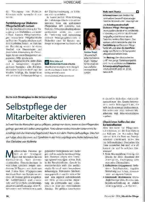 Vorschauseite 4: Diabetes-Pflege-Management: Nachhaltige Qualitätssicherung in der DiabetesversorgungMehr Sicherheit und Qualität