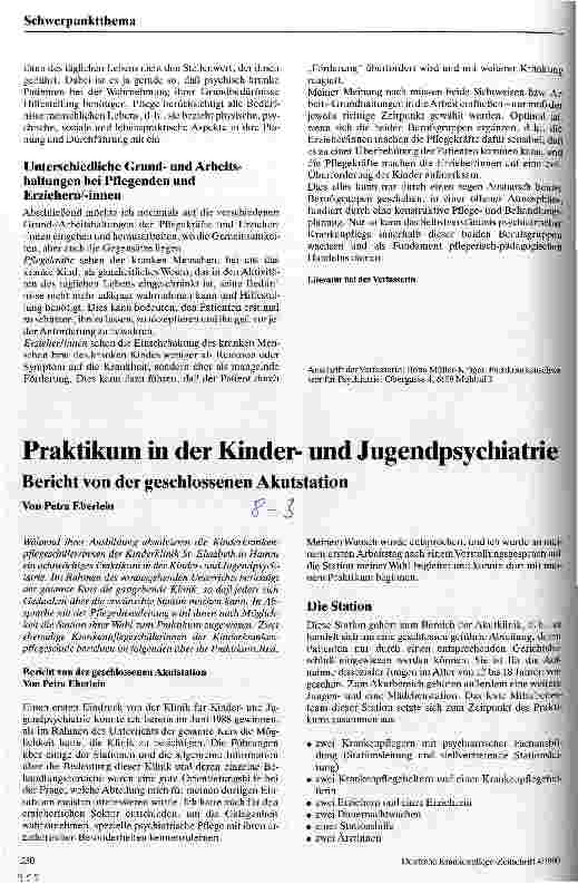 Vorschauseite 4: Das Selbstverständnis psychiatrischer Krankenpflege in Zusammenarbeit mit Erziehern/-innen im Schichtdienst