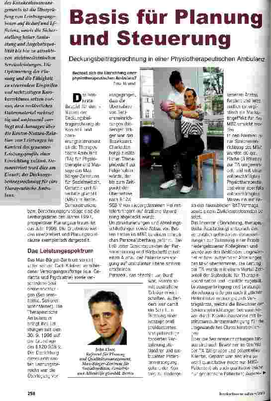 Vorschauseite 1: Basis für Planung und Steuerung Deckungsbeitragsrechnung in einer Physiotherapeutischen Ambulanz