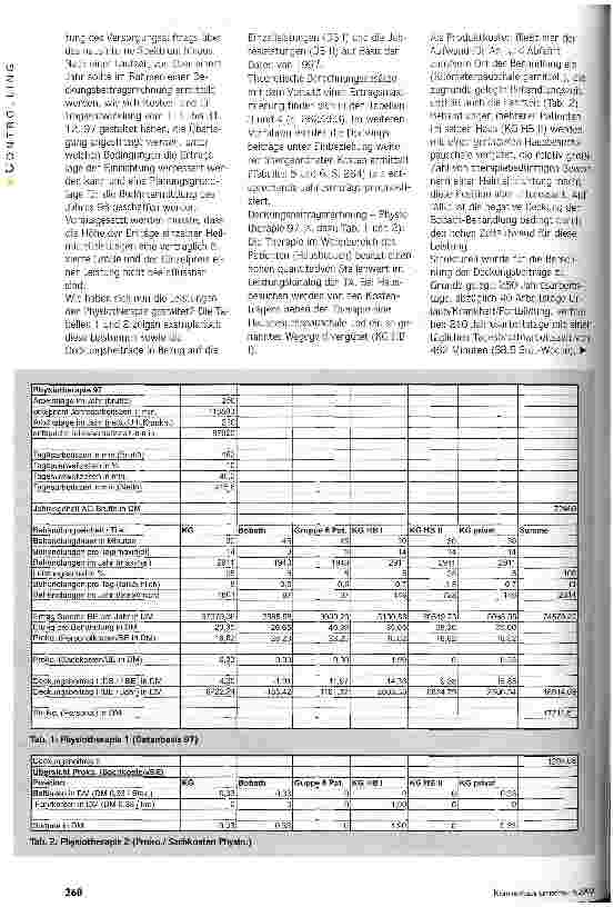 Vorschauseite 2: Basis für Planung und Steuerung Deckungsbeitragsrechnung in einer Physiotherapeutischen Ambulanz