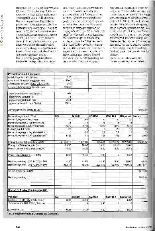 Vorschauseite 3: Basis für Planung und Steuerung Deckungsbeitragsrechnung in einer Physiotherapeutischen Ambulanz