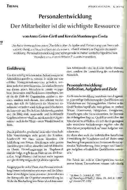 Vorschauseite 1: Personalentwicklung: der Mitarbeiter ist die wichtigste Ressource