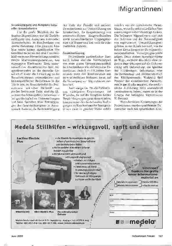 Vorschauseite 6: MIGRANTINNENERWARTUNG AN VERSORGUNG IN DEUTSCHEN KLINIKEN