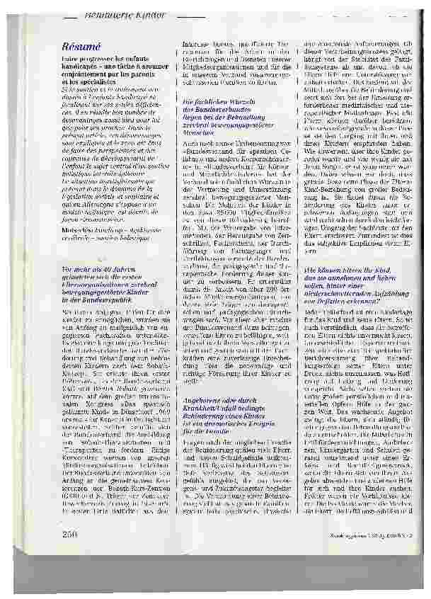 Vorschauseite 2: Förderung behinderter Kinder -gemeinsame Aufgabe von Eltern und Fachkräften
