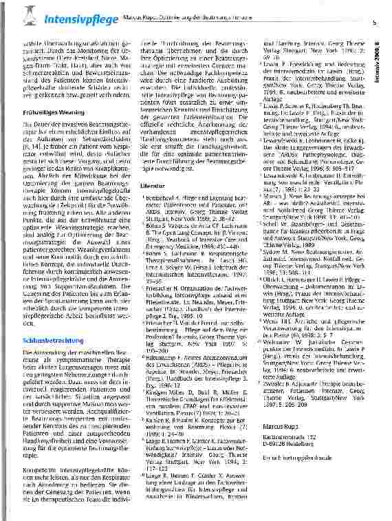 Vorschauseite 4: Optimierung der Beatmungstherapie