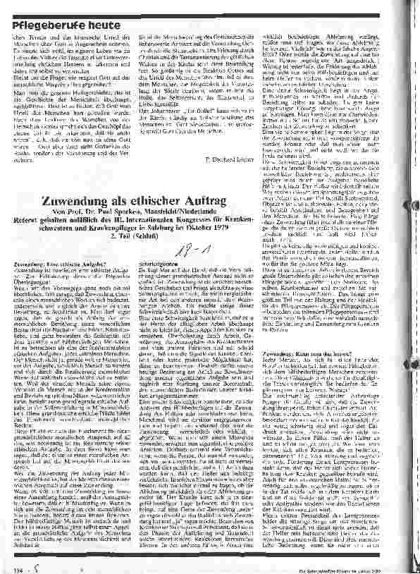 Vorschauseite 1: Zuwendung als ethischer Auftrag - Referat anläßlich des III. Internationalen Kongresses für Krankenschwestern und Pfleger. 2. Teil