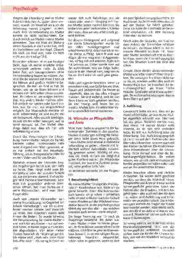 Vorschauseite 4: Die vergessenen Kinder- Die Situation der Kinder psychisch kranker Eltern