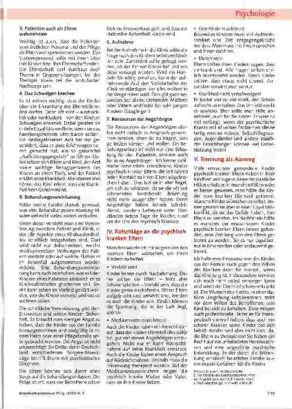 Vorschauseite 5: Die vergessenen Kinder- Die Situation der Kinder psychisch kranker Eltern