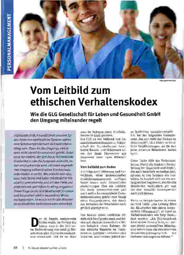 Vorschauseite 1: Vom Leitbild zum ethischen Verhaltenskodex