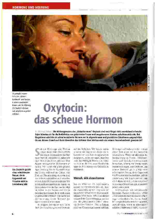 Vorschauseite 1: Oxytocin: das scheue Hormon