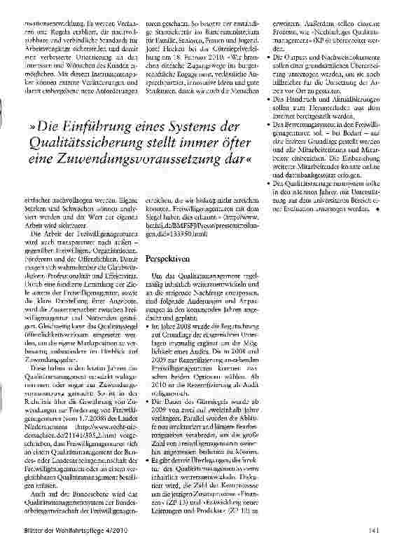 Vorschauseite 4: Strukturiert und transparent arbeiten Das Qualitätsmanagementsystem für Freiwilligenagenturen