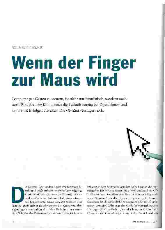 Vorschauseite 1: Wenn der Finger zur Maus wird