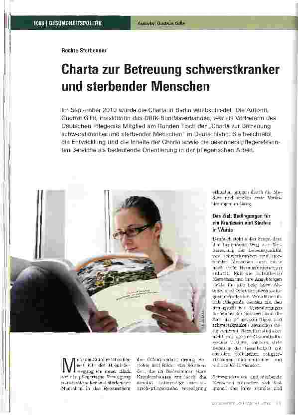 Vorschauseite 1: Charta zur Betreuung schwerstkranker und sterbender Menschen