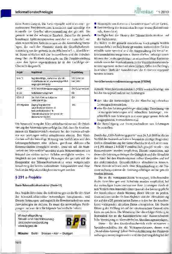 Vorschauseite 2: Neuausrichtung des Projekts elektronische Gesundheitskarte