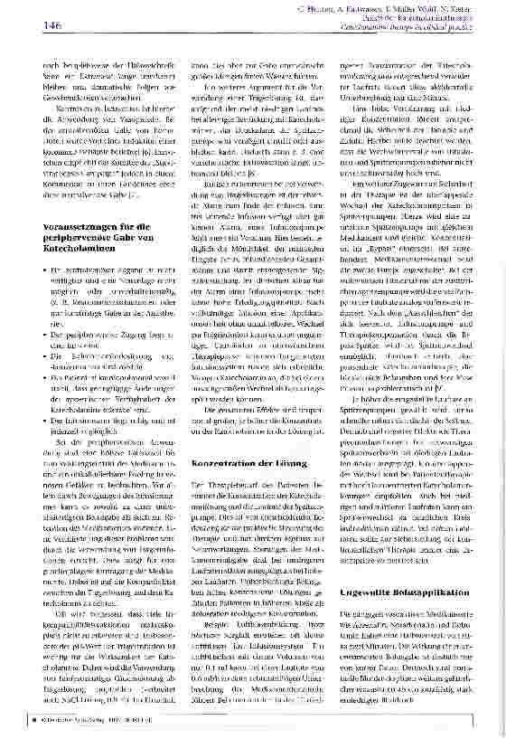 Vorschauseite 3: Praxis der Katecholamintherapie