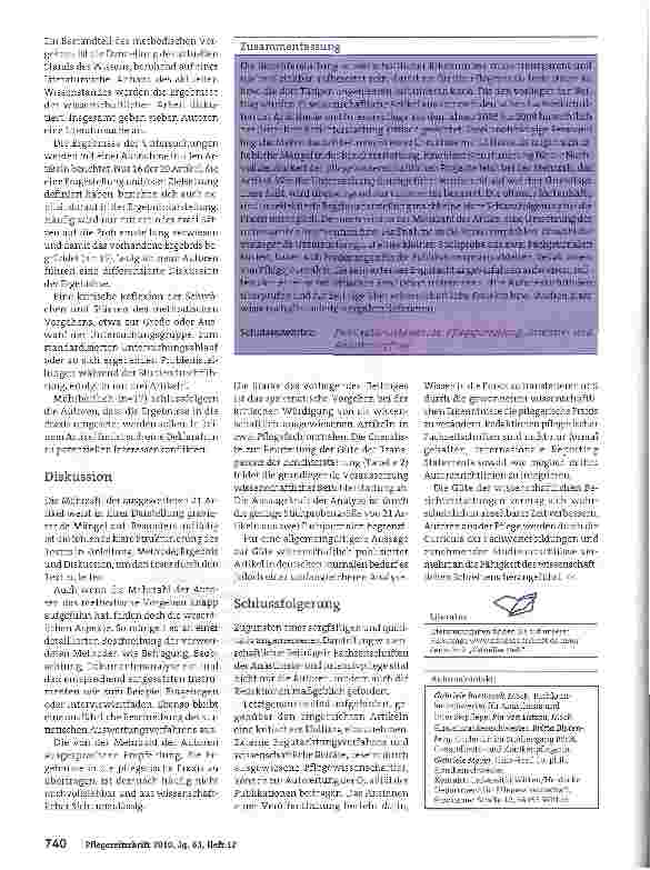 Vorschauseite 3: Fachzeitschriften für Anästhesie und Intensivpflege:Güte der Berichterstattung ist gering -Selbstkritische Evaluation nötig