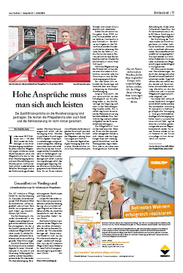 Vorschauseite 1: Hohe Ansprüche muss man sich auch leisten.