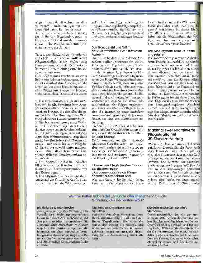 Vorschauseite 3: Der andere Weg Der Verein Freunde alter Menschen in Berlin gründet ambulant betreute Wohngemeinschaften für Demenzkranke