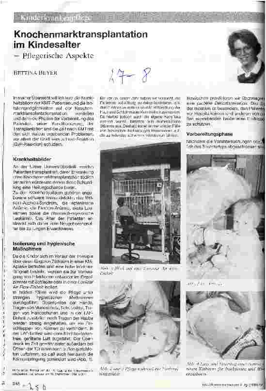 Vorschauseite 1: Knochenmarktransplantationen im Kindesalter - pflegerische Aspekte