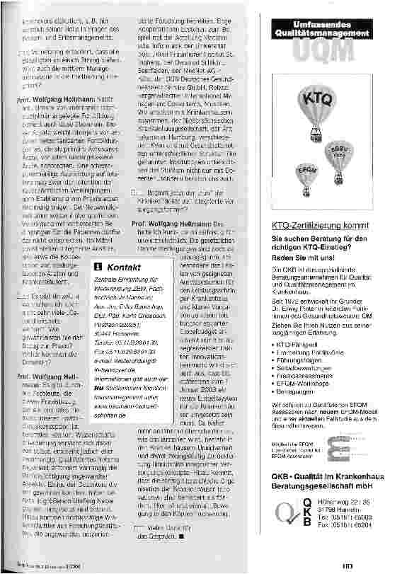 Vorschauseite 3: Wer managed die Netze? Integrierte Gesundheitsversorgung braucht professionelle Führungskräfte