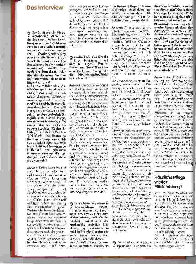 Vorschauseite 2: Umschulung nur noch 2 Jahre? Interview mit Bundesarbeitsminister Norbert Blüm