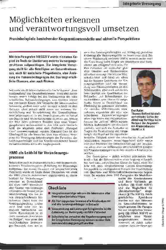 Vorschauseite 1: Möglichkeiten erkennen und verantwortungsvoll umsetzen Praxisbeispiele bestehender Kooperatinsmodelle und aktuelle Perspektiven
