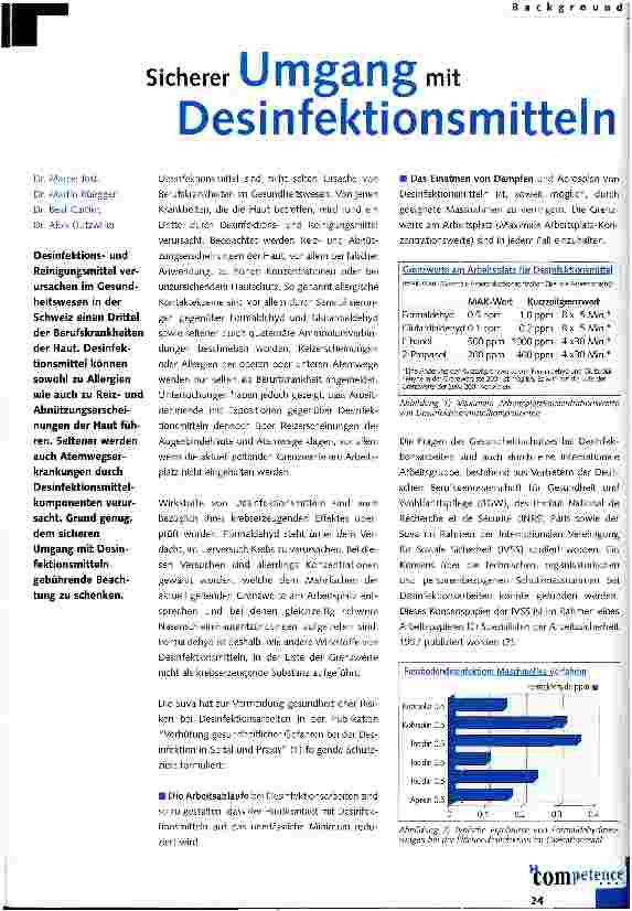 Vorschauseite 1: Sicherer Umgang mit Desinfektionsmitteln