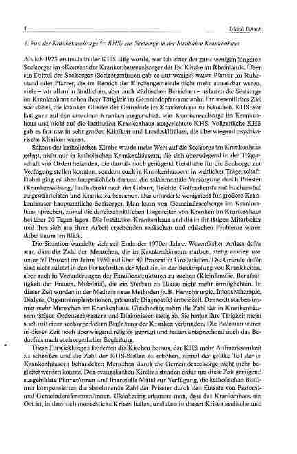 Vorschauseite 2: Krankenhausseelsorge unter den Bedingungen medizinischer und ökonomischer Rationalität