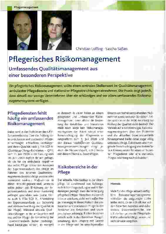 Vorschauseite 1: Pflegerisches Risikomanagement