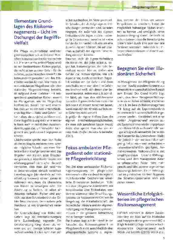 Vorschauseite 2: Pflegerisches Risikomanagement