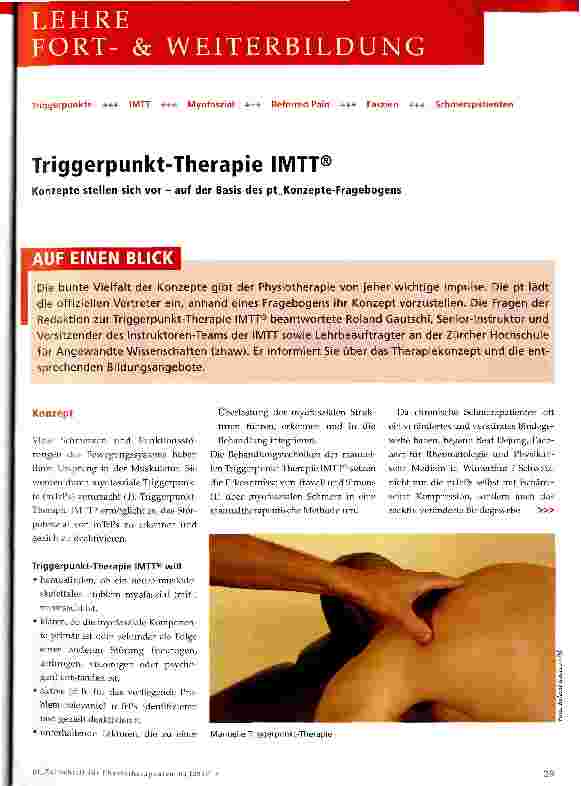 Vorschauseite 1: Triggerpunkt-Therapie IMTT®
