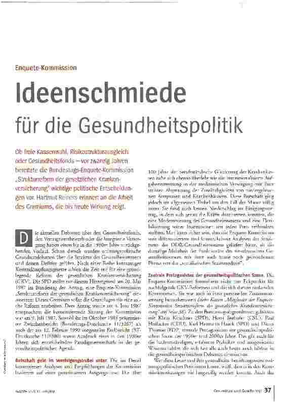 Vorschauseite 2: Ideenschmiede für die Gesundheitspolitik