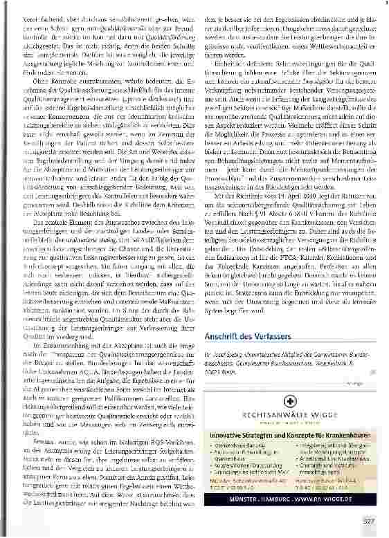 Vorschauseite 3: Perspektiven der sektorenübergreifenden Qualitätssicherung