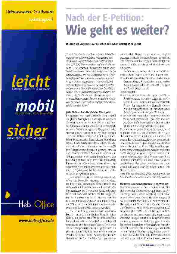 Vorschauseite 1: Nach der E-Petition: Wie seht es weiter?