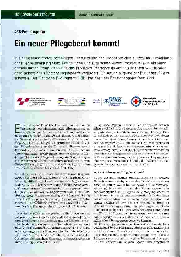 Vorschauseite 1: Ein neuer Pflegeberuf kommt!