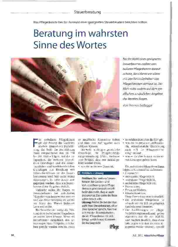 Vorschauseite 1: Beratung im wahrsten Sinne des Wortes