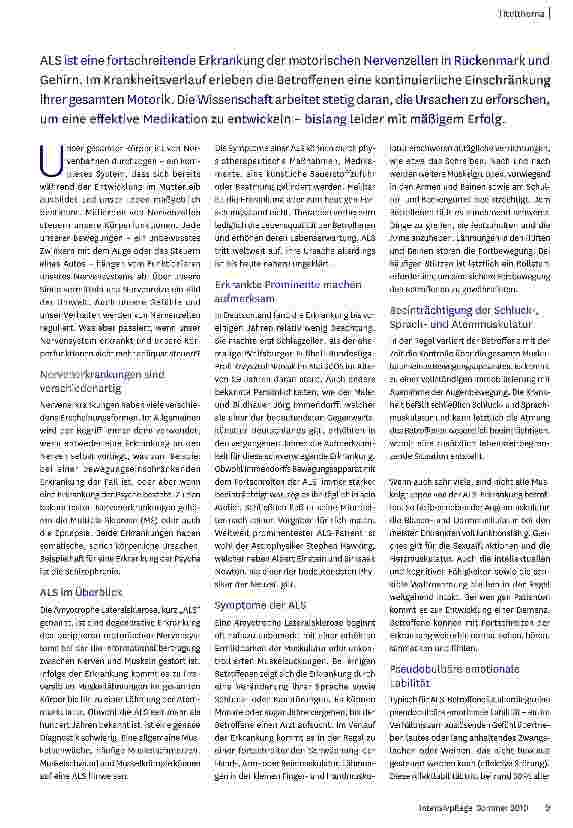 Vorschauseite 2: Ein medizinisches Geheimnis: Amyotrophe Lateralsklerose (ALS)
