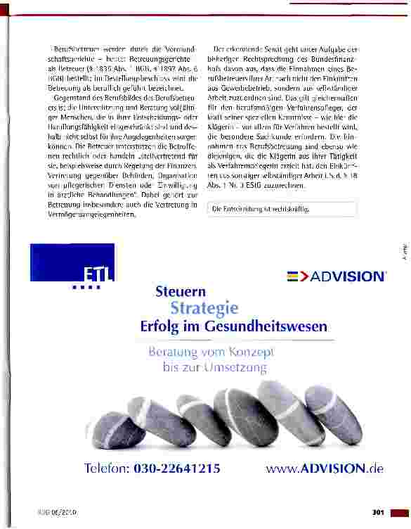 Vorschauseite 2: Steuerpflicht für Einkünfte von Berufsbetreuern