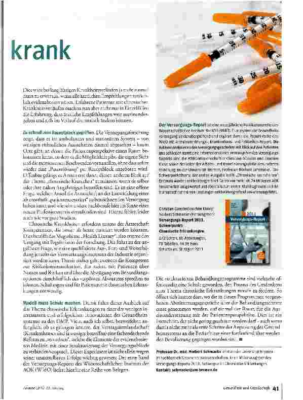 Vorschauseite 2: Die Zukunft ist chronisch krank