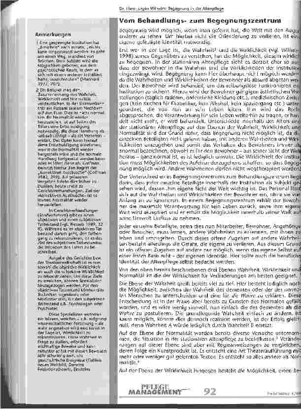 Vorschauseite 2: Begegnung in der Altenpflege