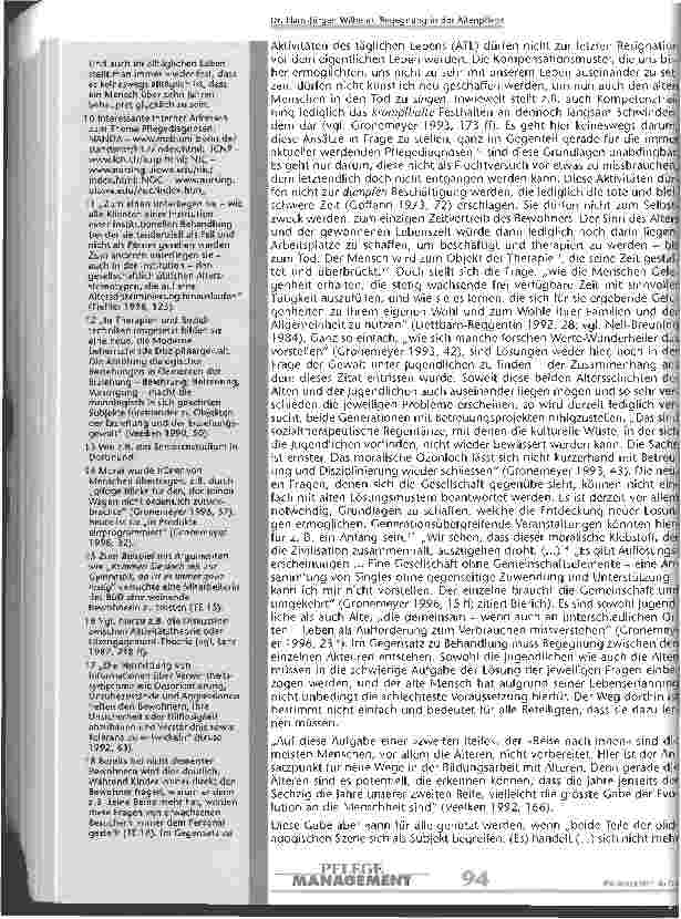 Vorschauseite 4: Begegnung in der Altenpflege