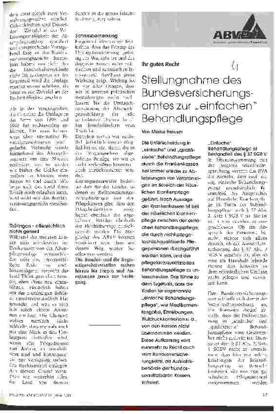 Vorschauseite 3: Altenpflegeumlage und kein Ende? Ein Situationsbericht aus den Ländern