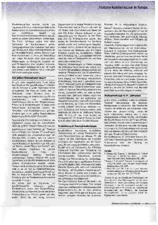 Vorschauseite 2: Wohin streben die Krankenhäuser in Europa?