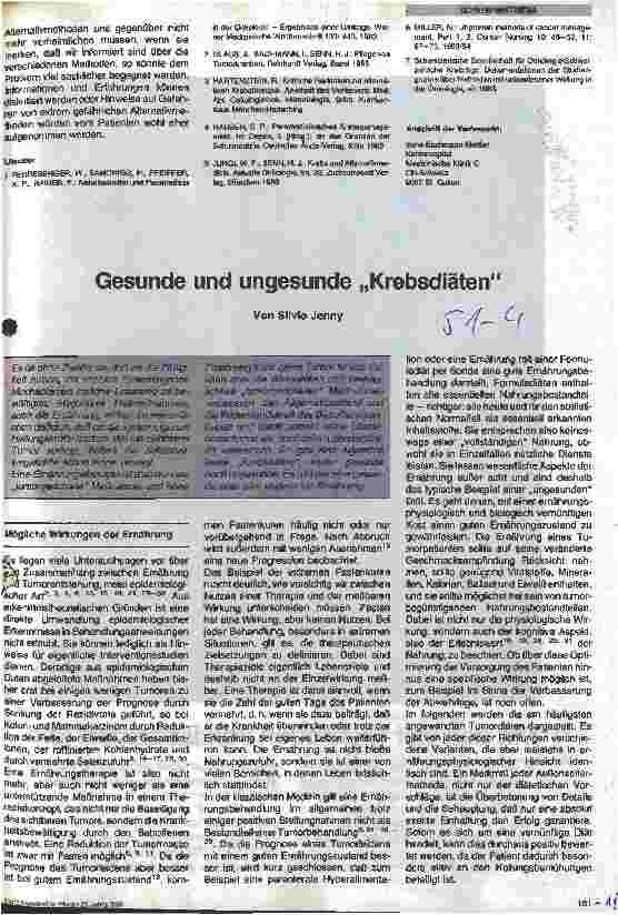 Vorschauseite 1: Krebs und Alternativmedizin Gesunde und ungesunde Krebsdiäten