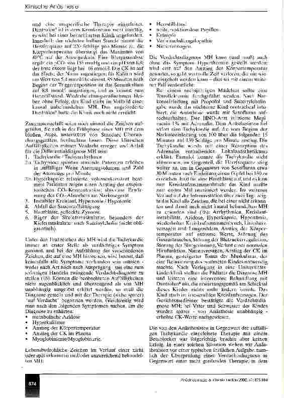 Vorschauseite 2: Diagnose und Therapie der malignen Hyperthermie